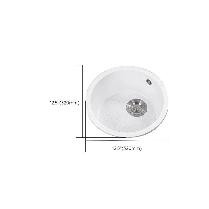 Single Bowl Kitchen Sink Modern Quartz Kitchen Sink with Round Shape -Bathlova