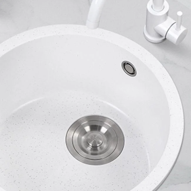 Single Bowl Kitchen Sink Modern Quartz Kitchen Sink with Round Shape -Bathlova