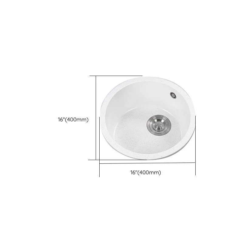 Single Bowl Kitchen Sink Modern Quartz Kitchen Sink with Round Shape -Bathlova