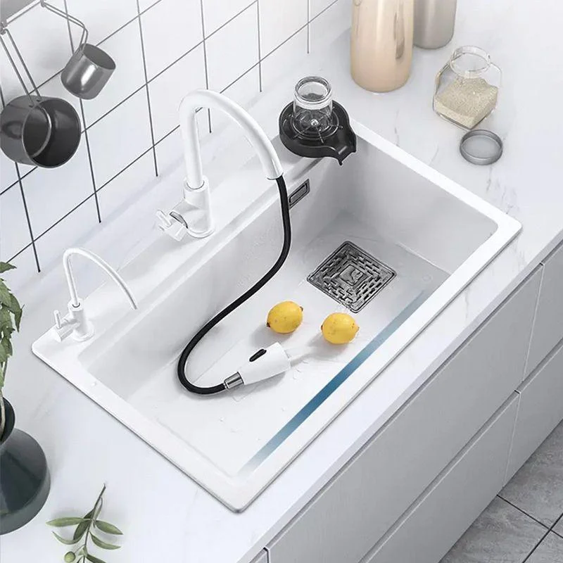 Single Bowl Kitchen Sink Modern Style Quartz Kitchen Sink with Rectangular Shape -Bathlova