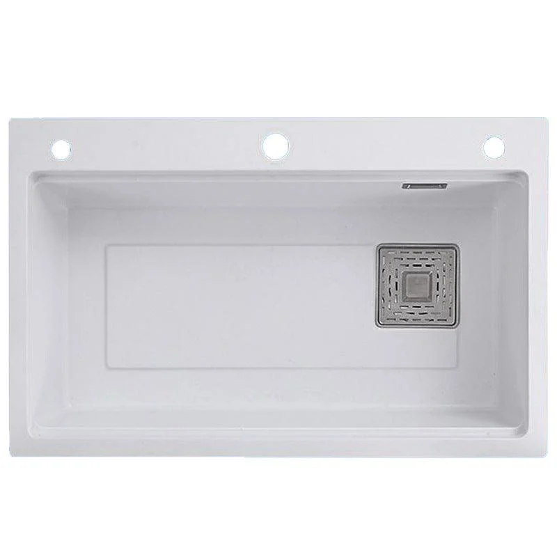 Single Bowl Kitchen Sink Modern Style Quartz Kitchen Sink with Rectangular Shape -Bathlova