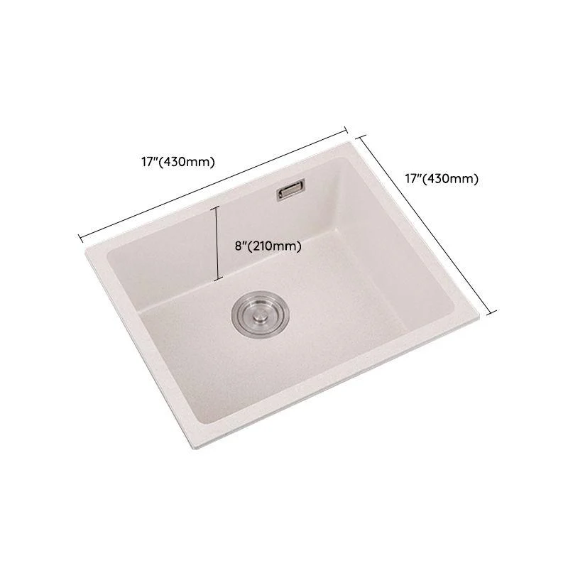 Single Bowl Kitchen Sink Quartz Kitchen Sink with Drain Assembly -Bathlova