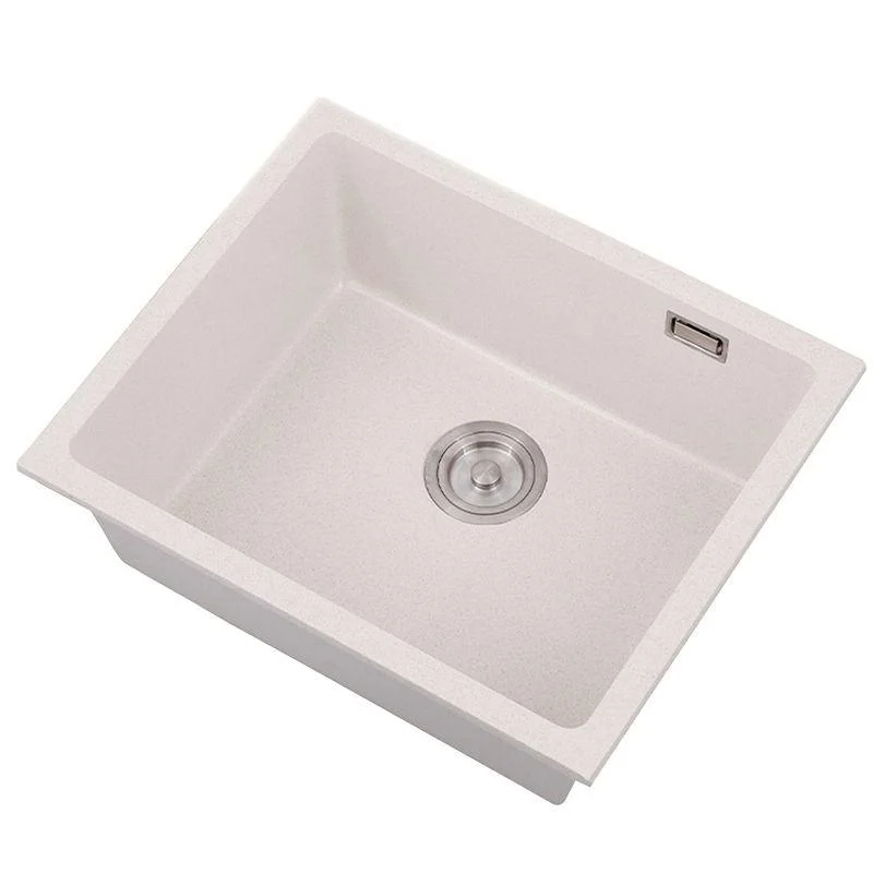 Single Bowl Kitchen Sink Quartz Kitchen Sink with Drain Assembly -Bathlova