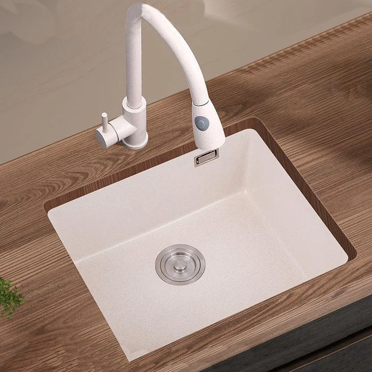 Single Bowl Kitchen Sink Quartz Kitchen Sink with Drain Assembly -Bathlova