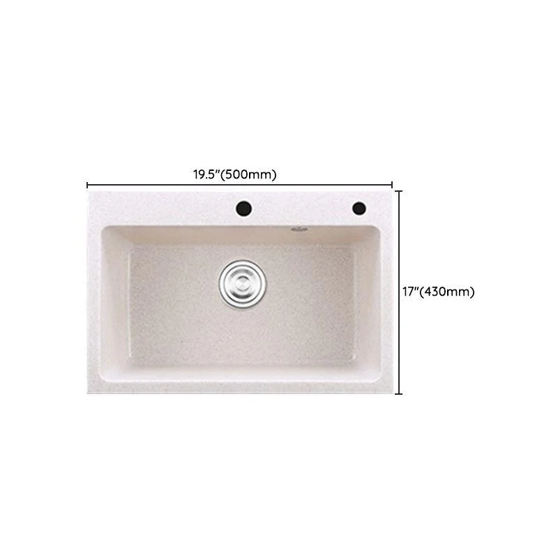 Single Bowl Kitchen Sink Quartz Modern Kitchen Sink with Strainer -Bathlova