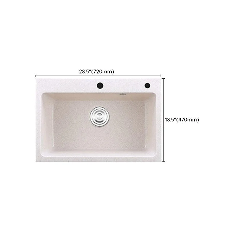 Single Bowl Kitchen Sink Quartz Modern Kitchen Sink with Strainer -Bathlova