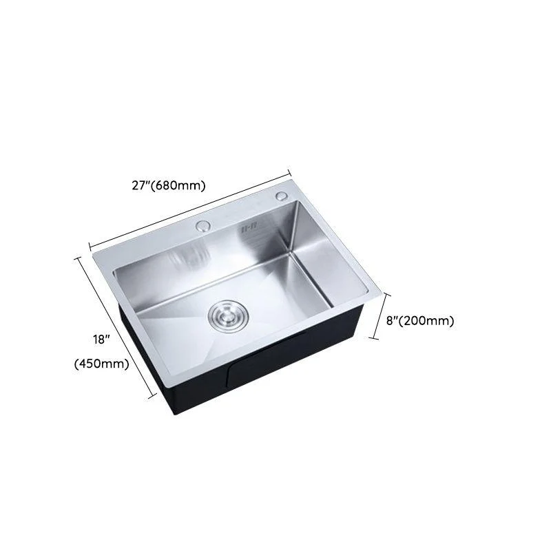 Single Bowl Kitchen Sink Stainless Steel Kitchen Sink(Not Included Tap) -Bathlova