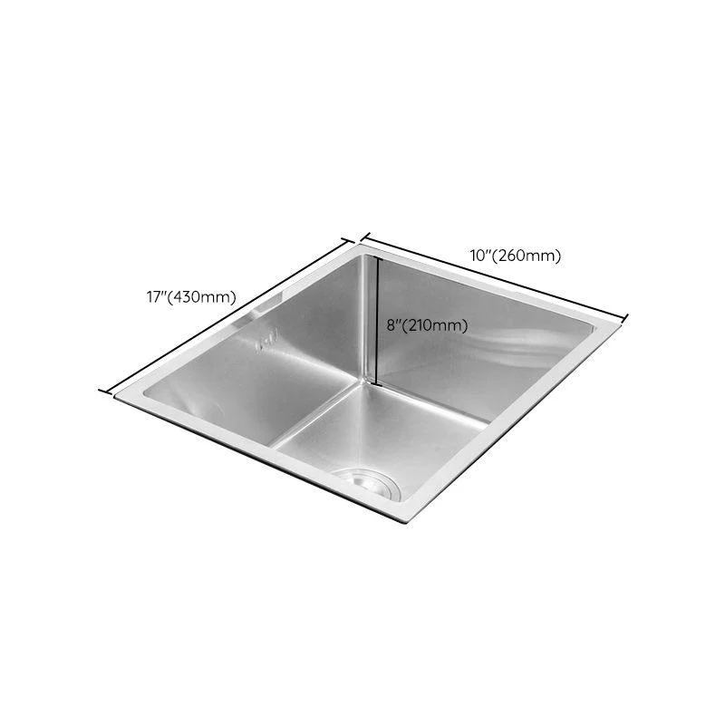 Single Bowl Kitchen Sink Stainless Steel Kitchen Sink with Rectangle Shape -Bathlova