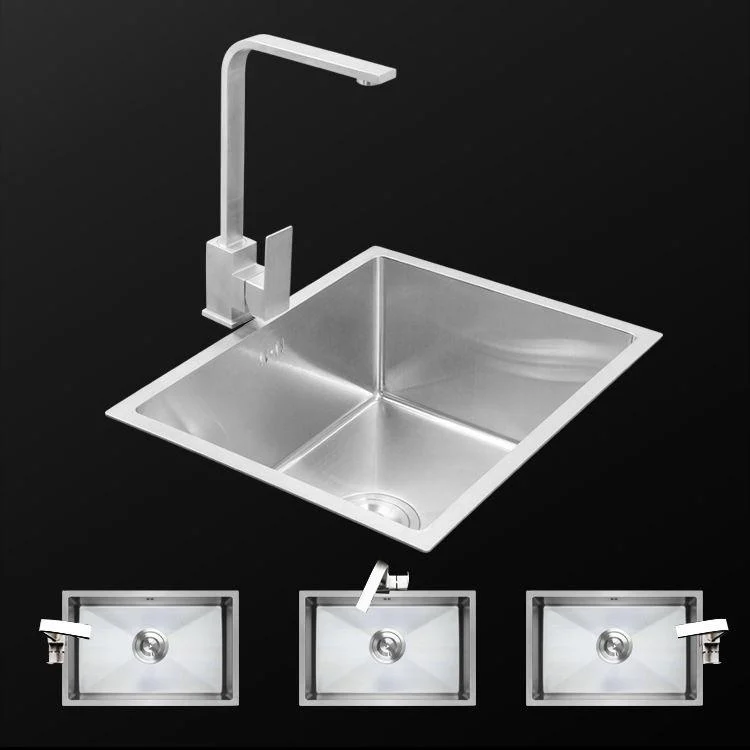 Single Bowl Kitchen Sink Stainless Steel Kitchen Sink with Rectangle Shape -Bathlova