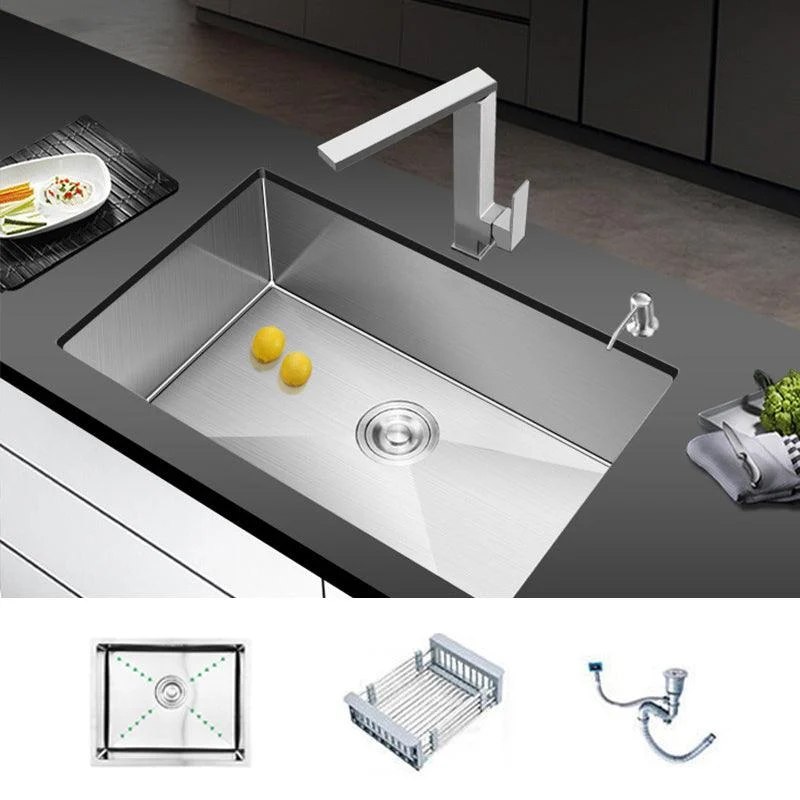 Single Bowl Kitchen Sink Stainless Steel Kitchen Sink with Rectangle Shape -Bathlova