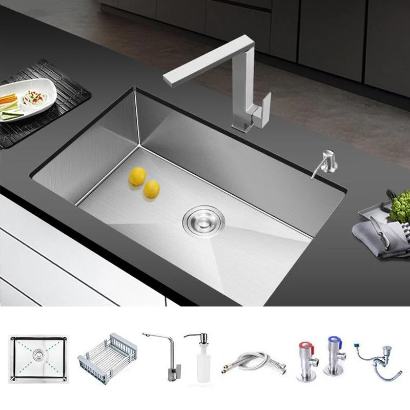 Single Bowl Kitchen Sink Stainless Steel Kitchen Sink with Rectangle Shape -Bathlova