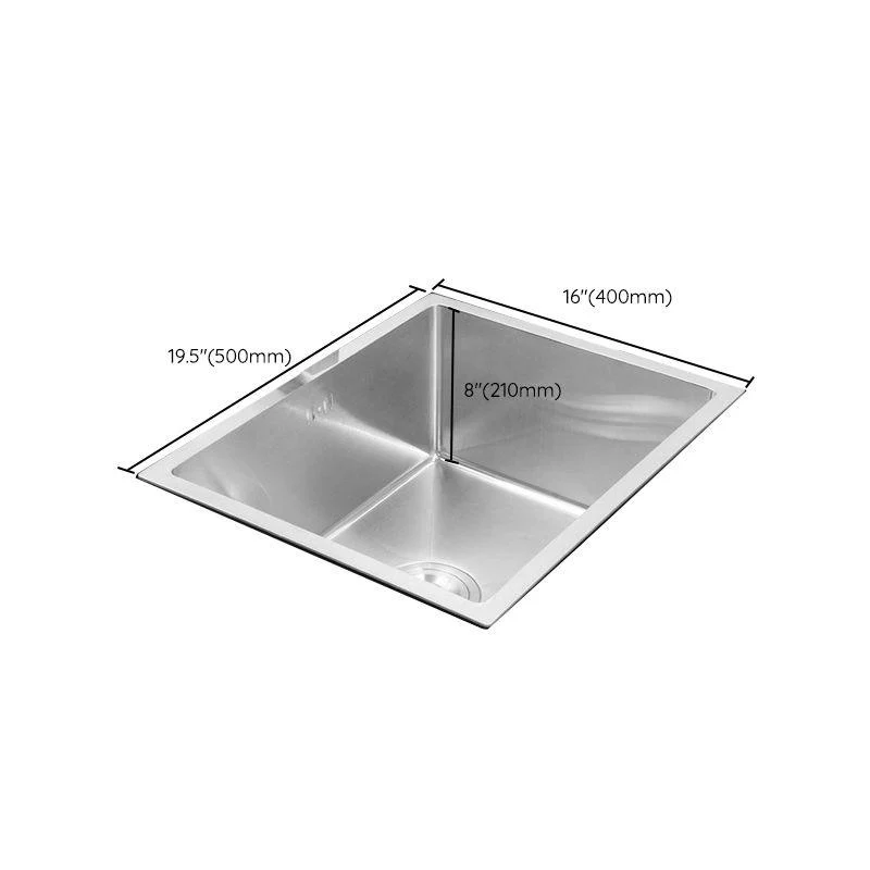 Single Bowl Kitchen Sink Stainless Steel Kitchen Sink with Rectangle Shape -Bathlova