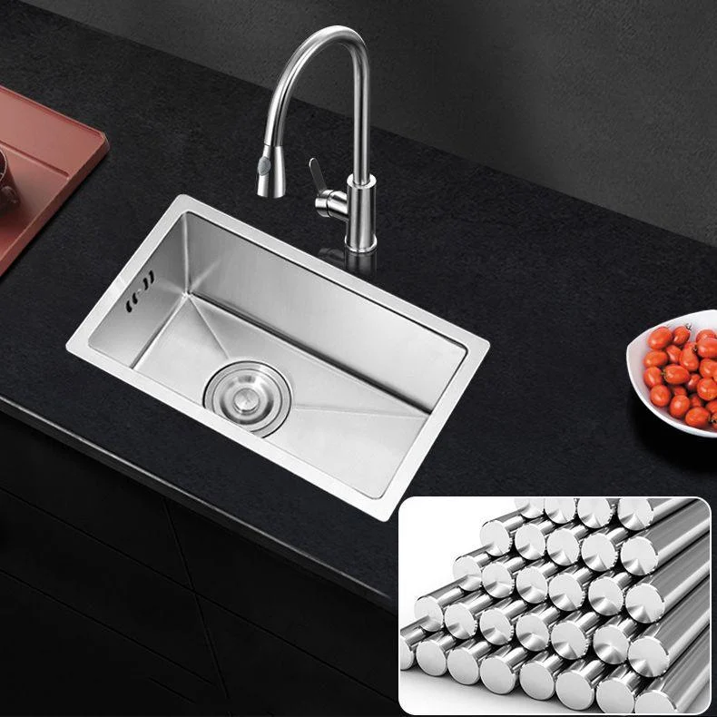 Single Bowl Kitchen Sink Stainless Steel Kitchen Sink with Rectangle Shape -Bathlova