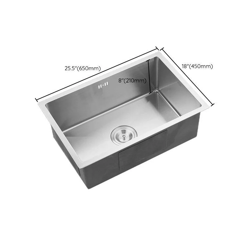 Single Bowl Kitchen Sink Stainless Steel Kitchen Sink with Rectangle Shape -Bathlova