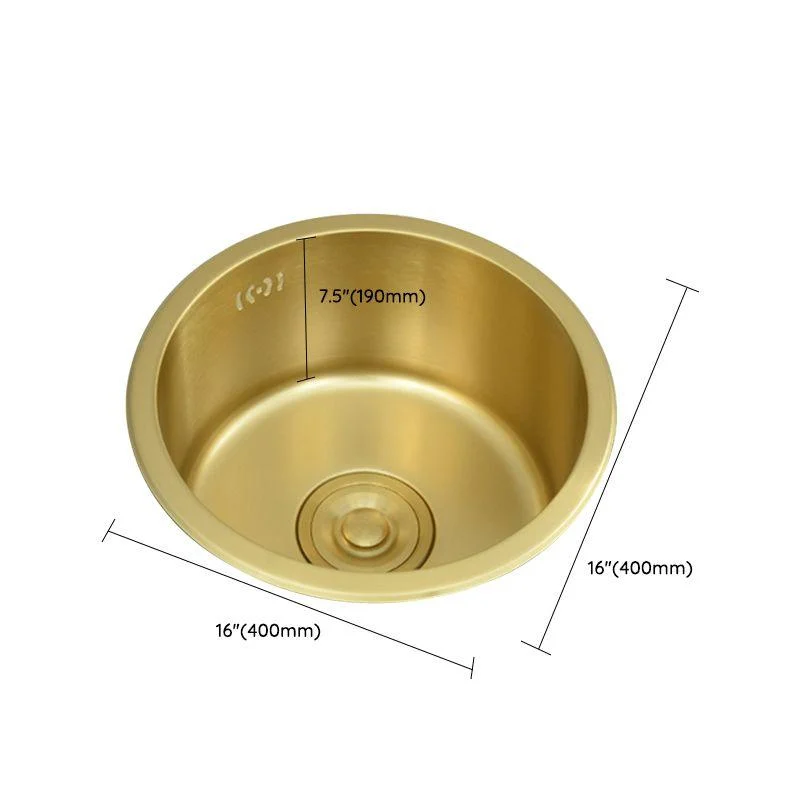 Single Bowl Kitchen Sink Stainless Steel Kitchen Sink with Round Shape -Bathlova