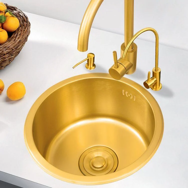 Single Bowl Kitchen Sink Stainless Steel Kitchen Sink with Round Shape -Bathlova