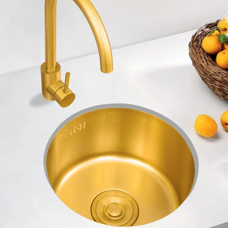 Single Bowl Kitchen Sink Stainless Steel Kitchen Sink with Round Shape -Bathlova