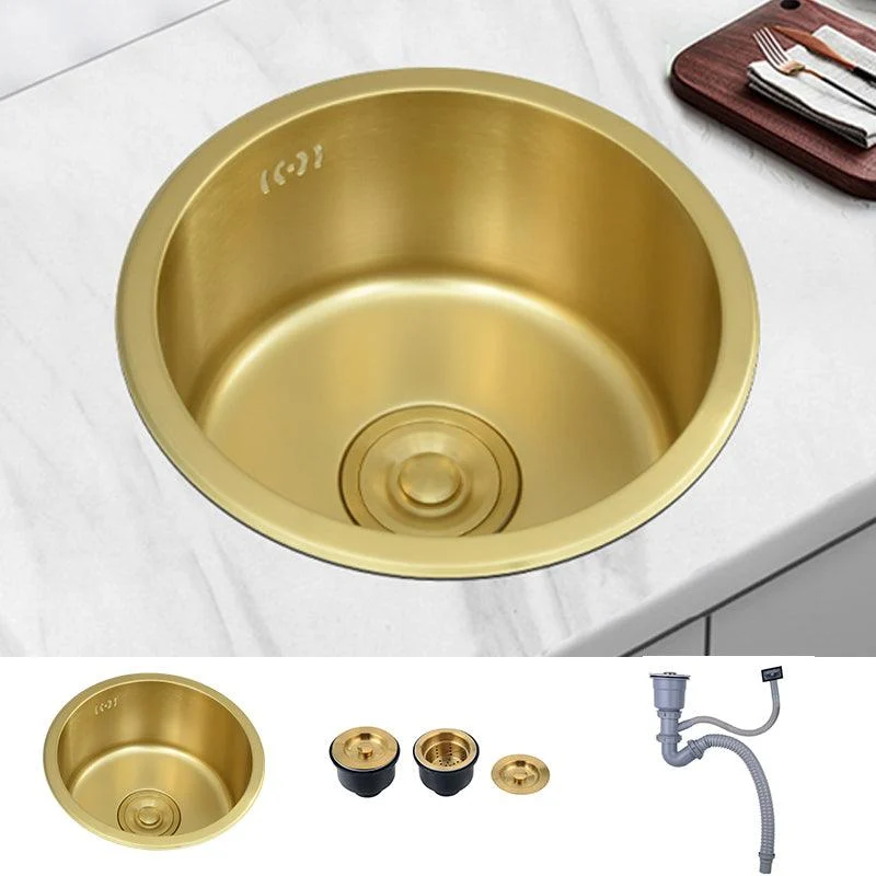 Single Bowl Kitchen Sink Stainless Steel Kitchen Sink with Round Shape -Bathlova