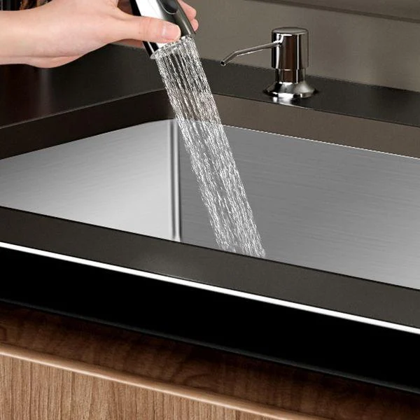 Single Bowl Kitchen Sink Stainless Steel Rectangular Undermount Kitchen Sink with Tap -Bathlova