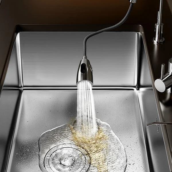 Single Bowl Kitchen Sink Stainless Steel Rectangular Undermount Kitchen Sink with Tap -Bathlova