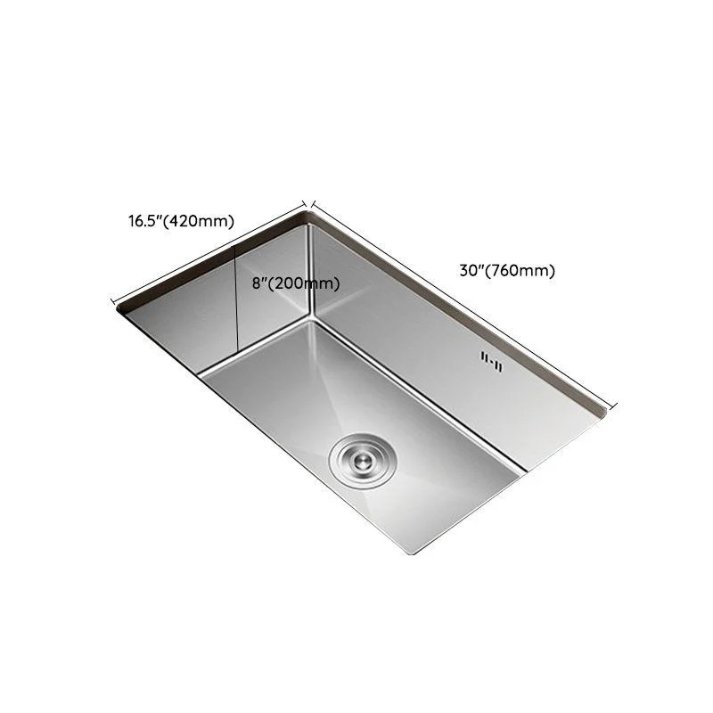 Single Bowl Kitchen Sink Stainless Steel Rectangular Undermount Kitchen Sink with Tap -Bathlova