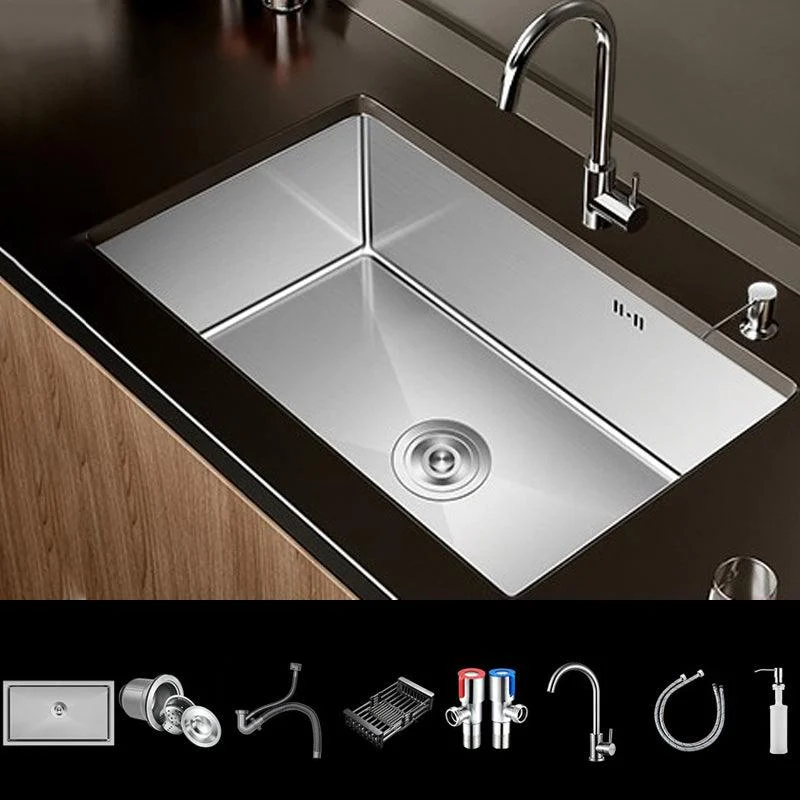 Single Bowl Kitchen Sink Stainless Steel Rectangular Undermount Kitchen Sink with Tap -Bathlova