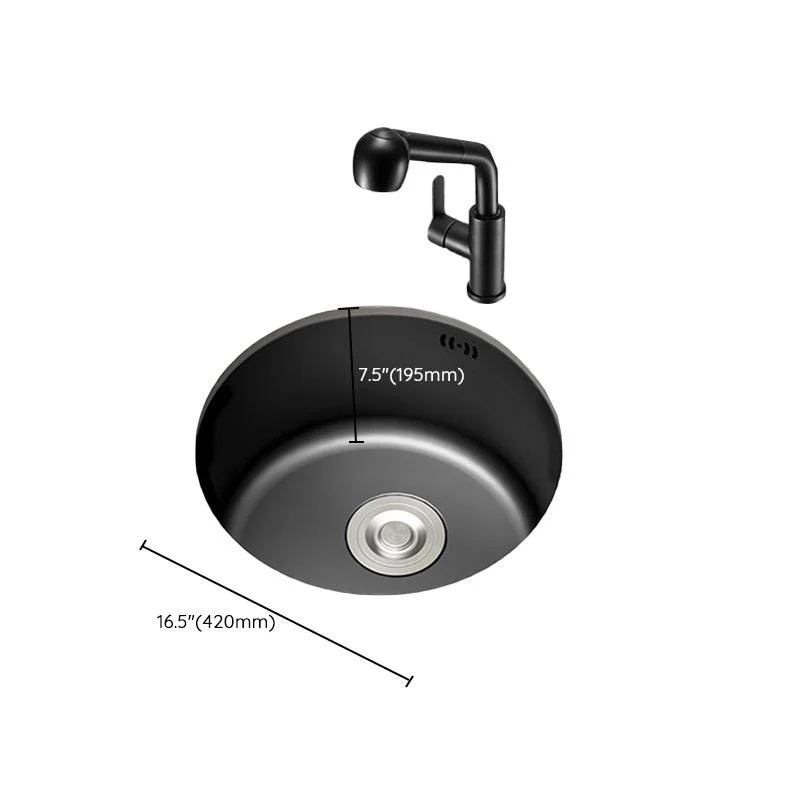 Single Bowl Stainless Steel Sink in black with Strainer Undermount Kitchen Sink -Bathlova