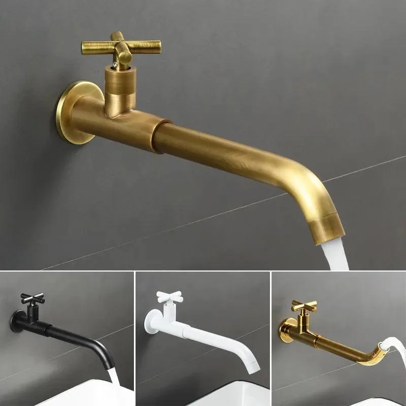 Single Cold Tap Antique Bronze Wall Kitchen Sink Rotatable Tap -Bathlova