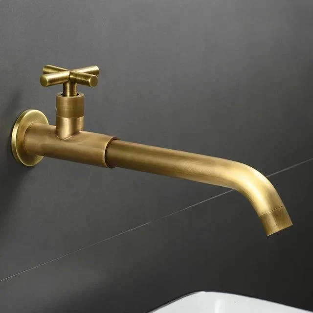 Single Cold Tap Antique Bronze Wall Kitchen Sink Rotatable Tap -Bathlova