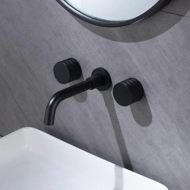 Single Handle Basin Tap with Embedded Wall Outlet Hot Cold Water -Bathlova