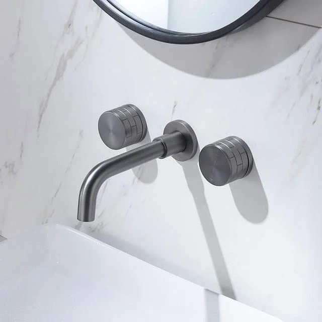 Single Handle Basin Tap with Embedded Wall Outlet Hot Cold Water -Bathlova