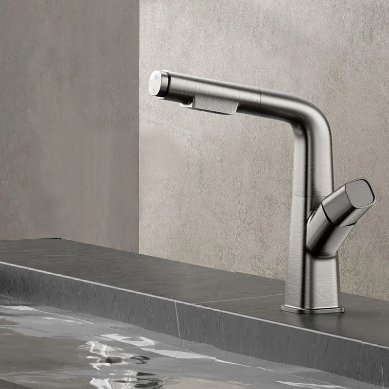 Single Handle Bathroom Tap Modern Style Widespread Sink Tap with Brass Material -Bathlova