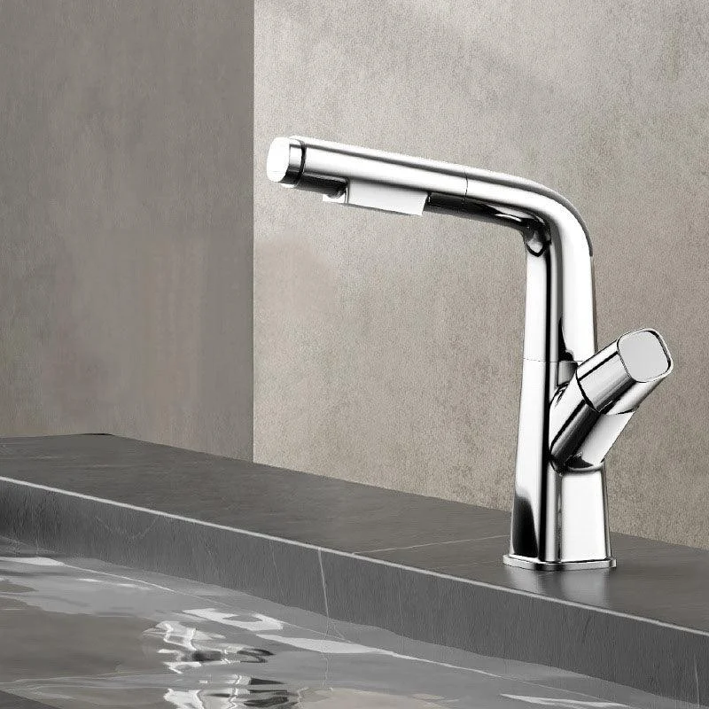 Single Handle Bathroom Tap Modern Style Widespread Sink Tap with Brass Material -Bathlova