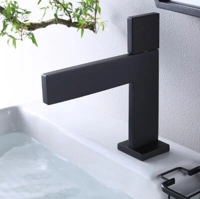 Single Handle Bathroom Vanity Tap Square Luxury Basin Mixer Tap -Bathlova