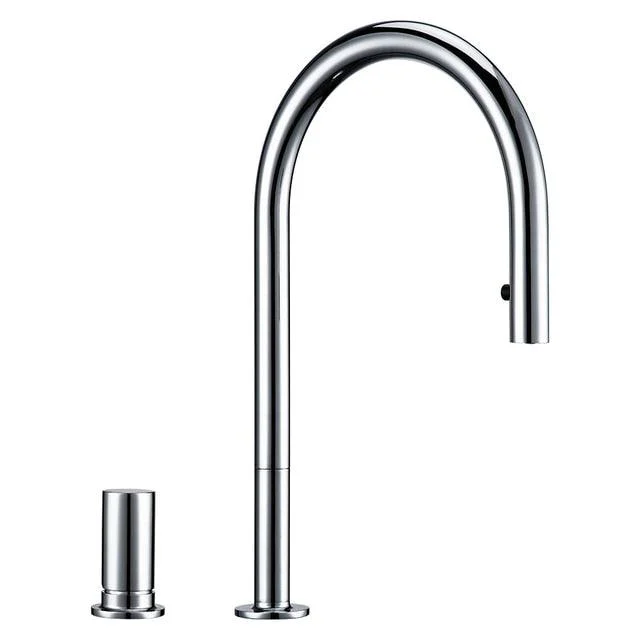 Single Handle Double Hole Kitchen Sink Tap Pull Down Tap Sprayer -Bathlova