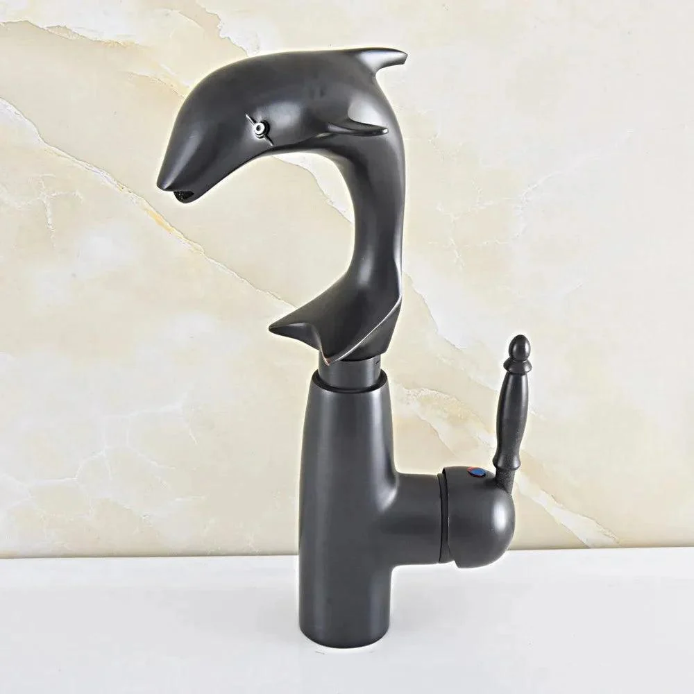 Single Handle Lever Cute Animal Dolphin Style Sink Tap Mixer Tap -Bathlova