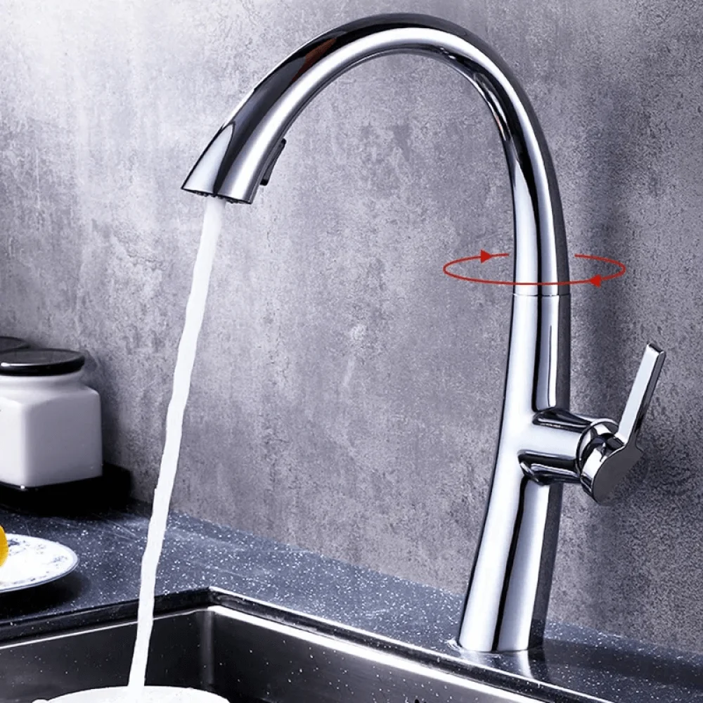 Single Handle Rotatable Kitchen Tap with Dual-Function Spray -Bathlova