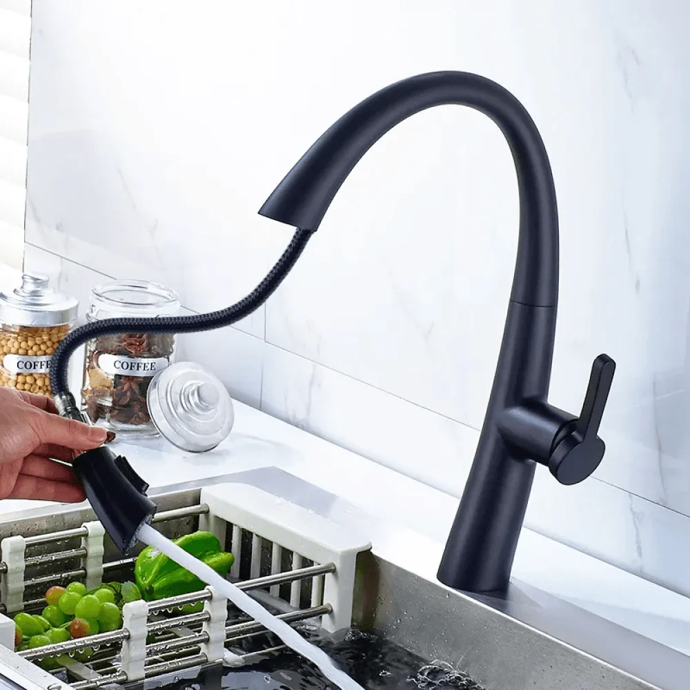 Single Handle Rotatable Kitchen Tap with Dual-Function Spray -Bathlova