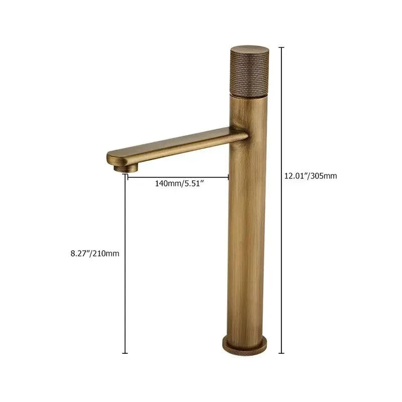 Single Hole Antique Brass Bathroom Sink Tap with Single Handle -Bathlova