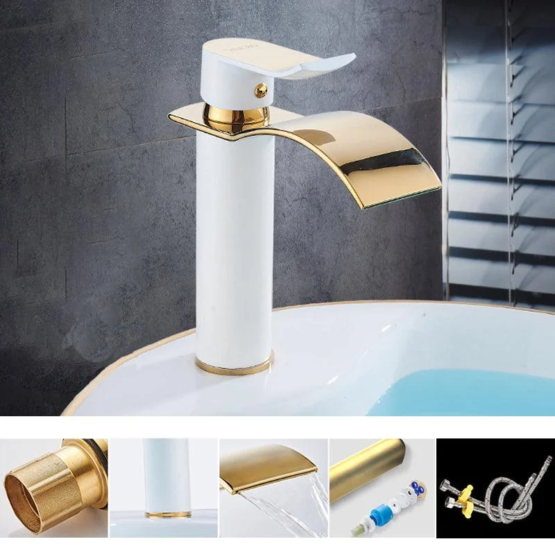 Single Hole Basin Tap Waterfall Spout Sink Tap Lever Handle Bathroom Tap -Bathlova