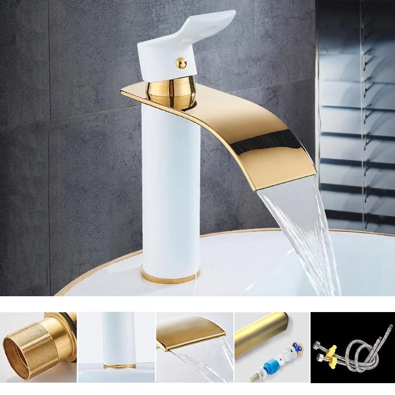 Single Hole Basin Tap Waterfall Spout Sink Tap Lever Handle Bathroom Tap -Bathlova