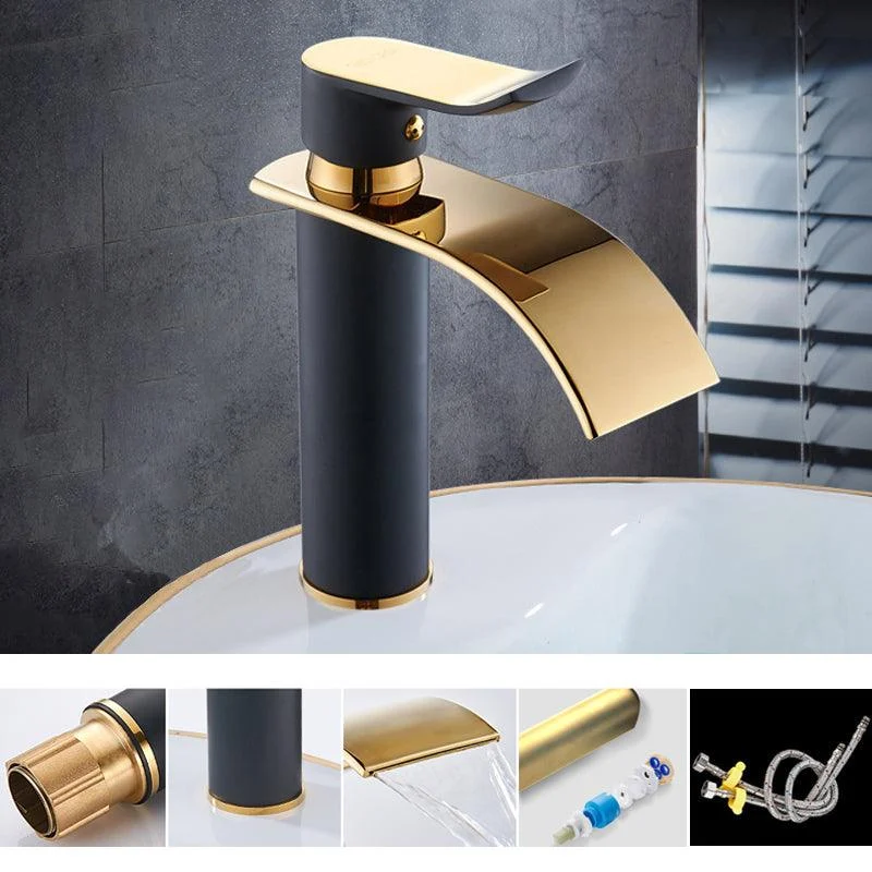 Single Hole Basin Tap Waterfall Spout Sink Tap Lever Handle Bathroom Tap -Bathlova