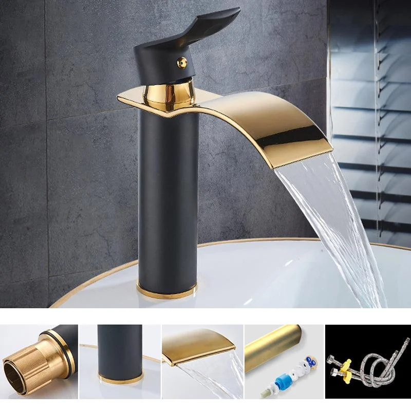 Single Hole Basin Tap Waterfall Spout Sink Tap Lever Handle Bathroom Tap -Bathlova