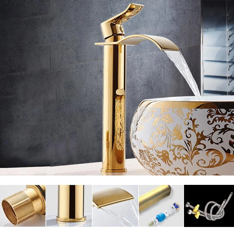 Single Hole Basin Tap Waterfall Spout Sink Tap Lever Handle Bathroom Tap -Bathlova