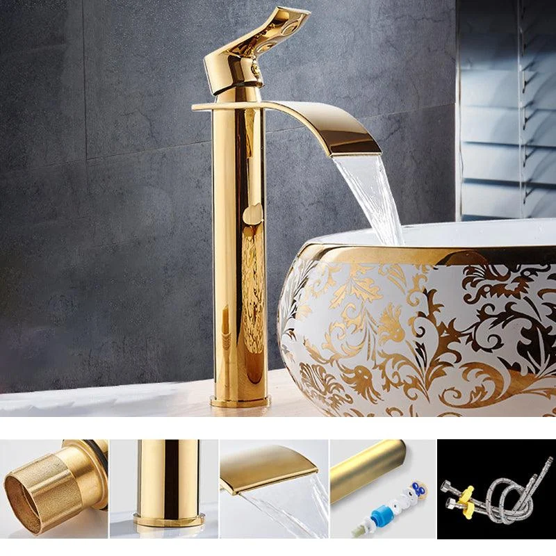 Single Hole Basin Tap Waterfall Spout Sink Tap Lever Handle Bathroom Tap -Bathlova