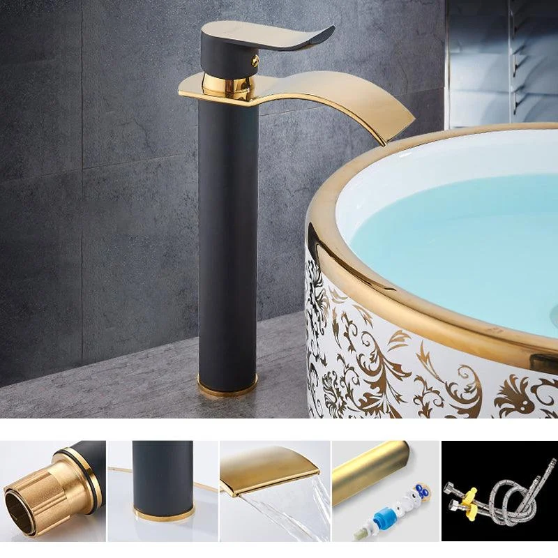 Single Hole Basin Tap Waterfall Spout Sink Tap Lever Handle Bathroom Tap -Bathlova