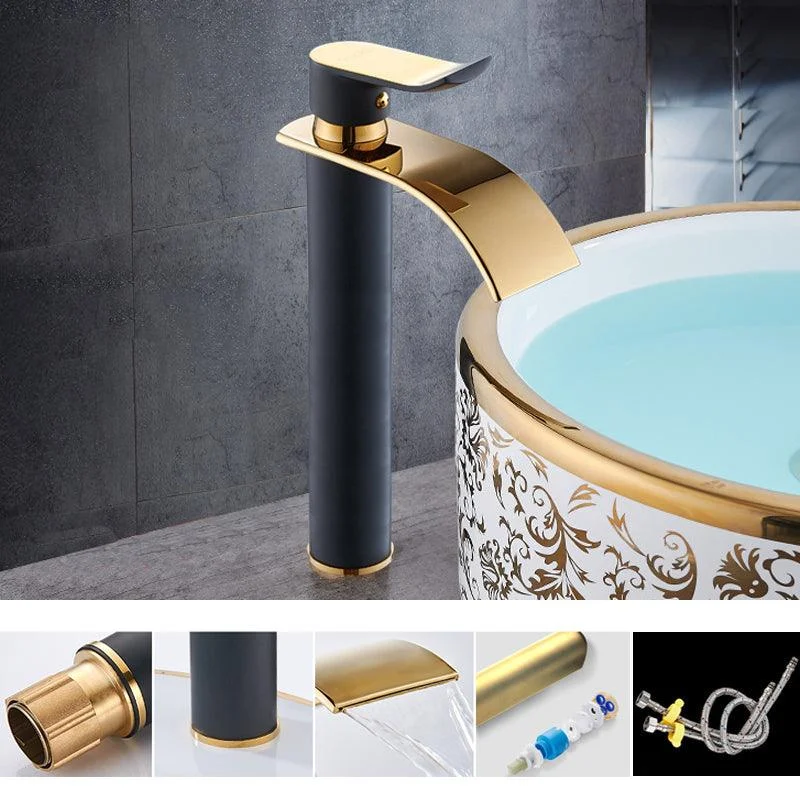 Single Hole Basin Tap Waterfall Spout Sink Tap Lever Handle Bathroom Tap -Bathlova