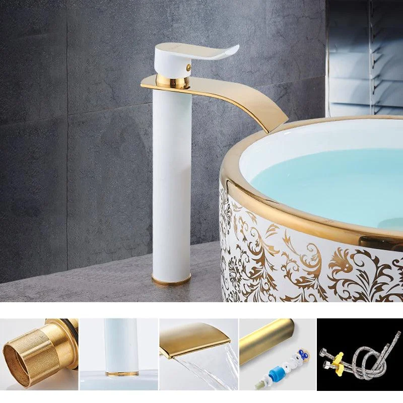 Single Hole Basin Tap Waterfall Spout Sink Tap Lever Handle Bathroom Tap -Bathlova