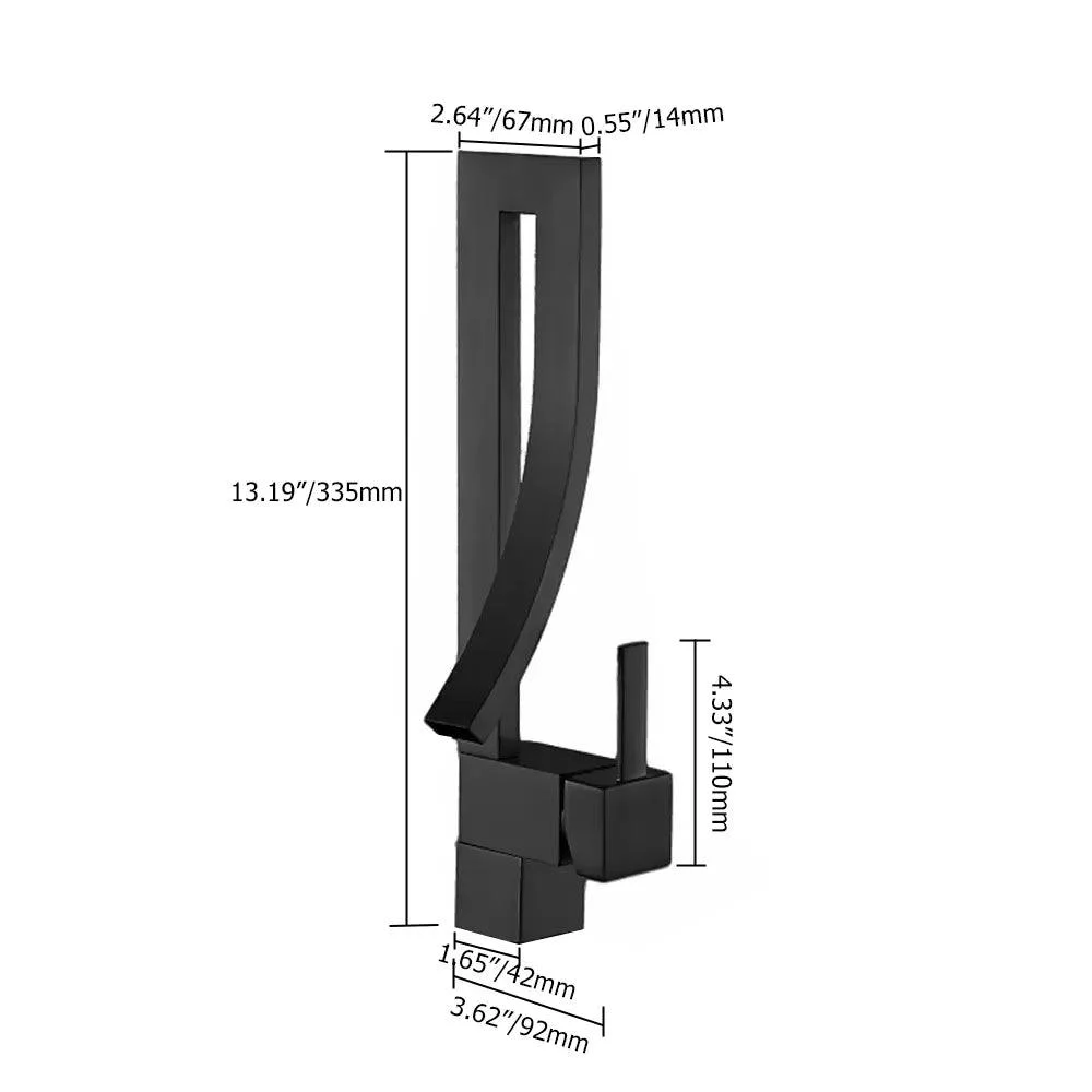 Single-Hole Deck Mounted Waterfall Bathroom Tap -Bathlova