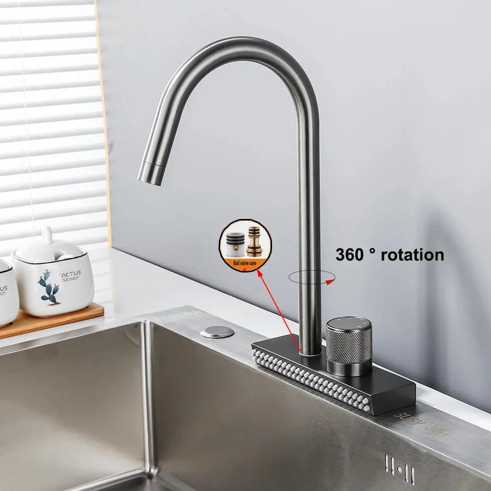 Single Hole Tap With Temperature Scale 2 Ways Kitchen Tap -Bathlova